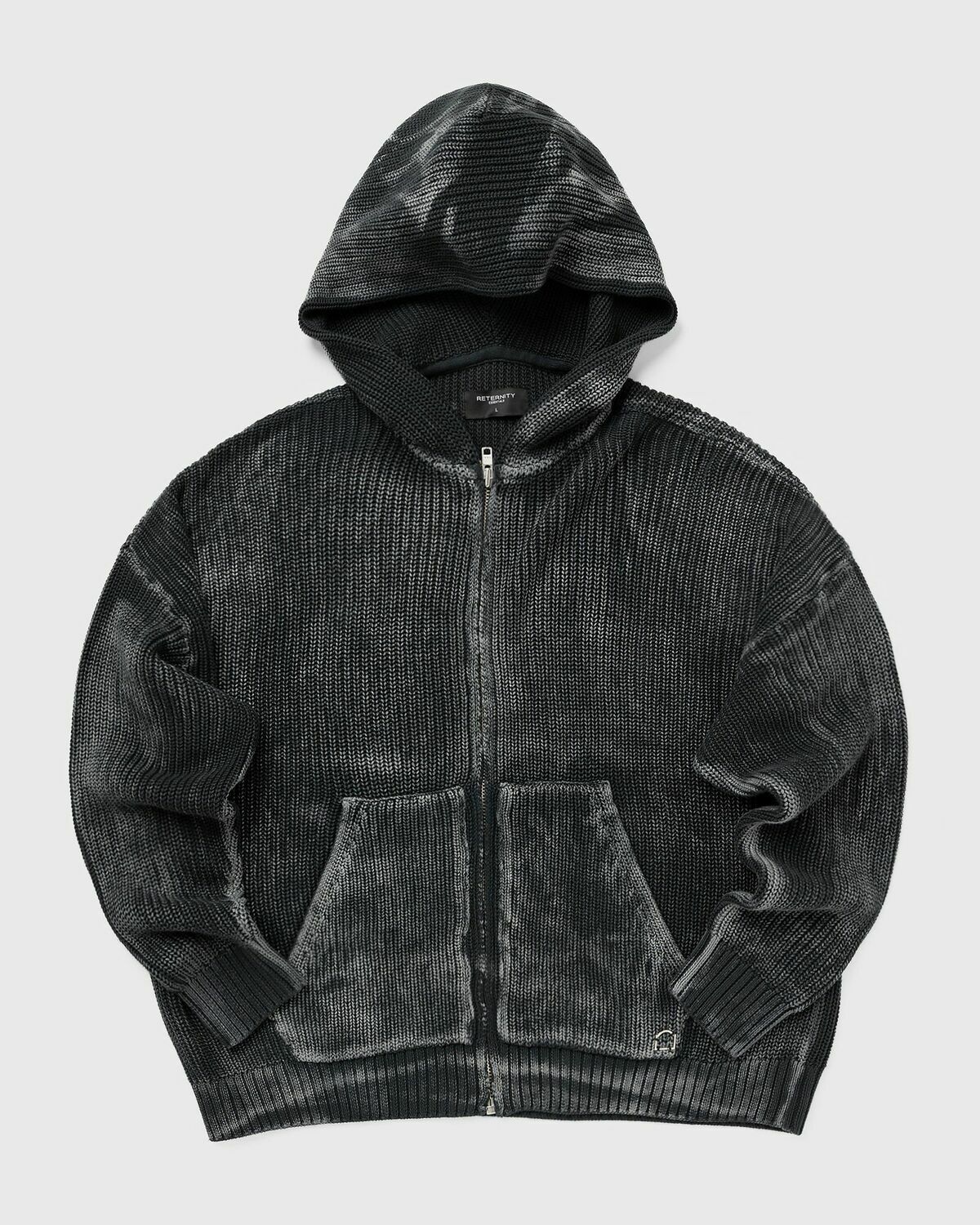 Reternity ESSENTIAL KNIT ZIP HOODIE Black Mens Hoodies/Pullover