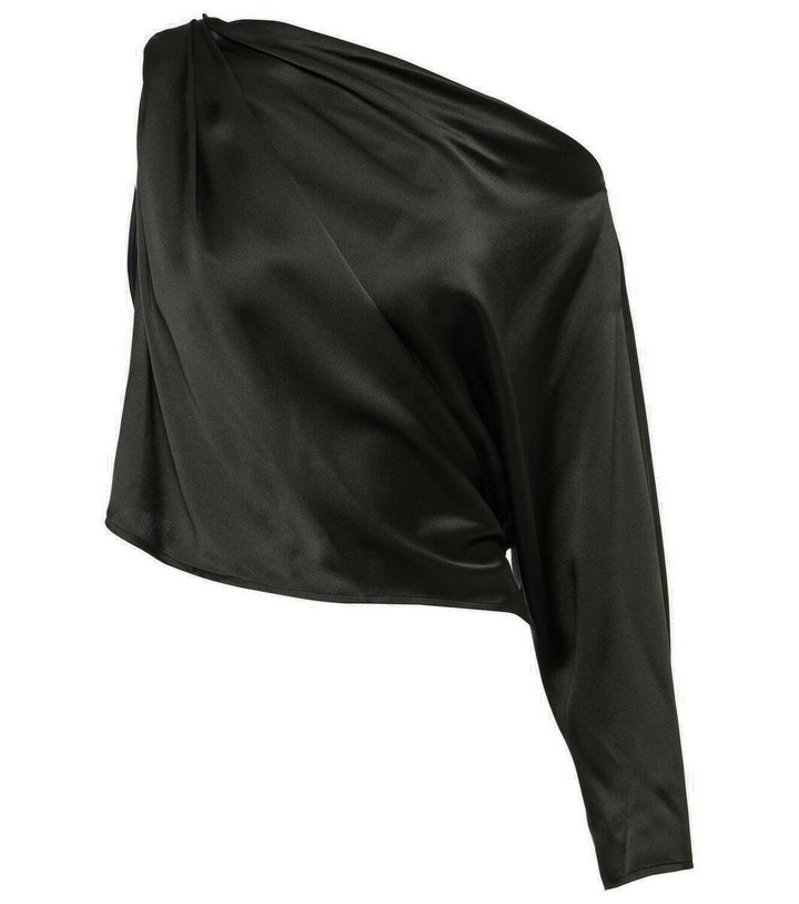 Photo: The Sei Draped one-shoulder silk satin top