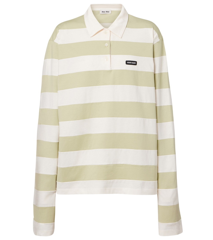 Photo: Miu Miu Striped cotton jersey polo shirt