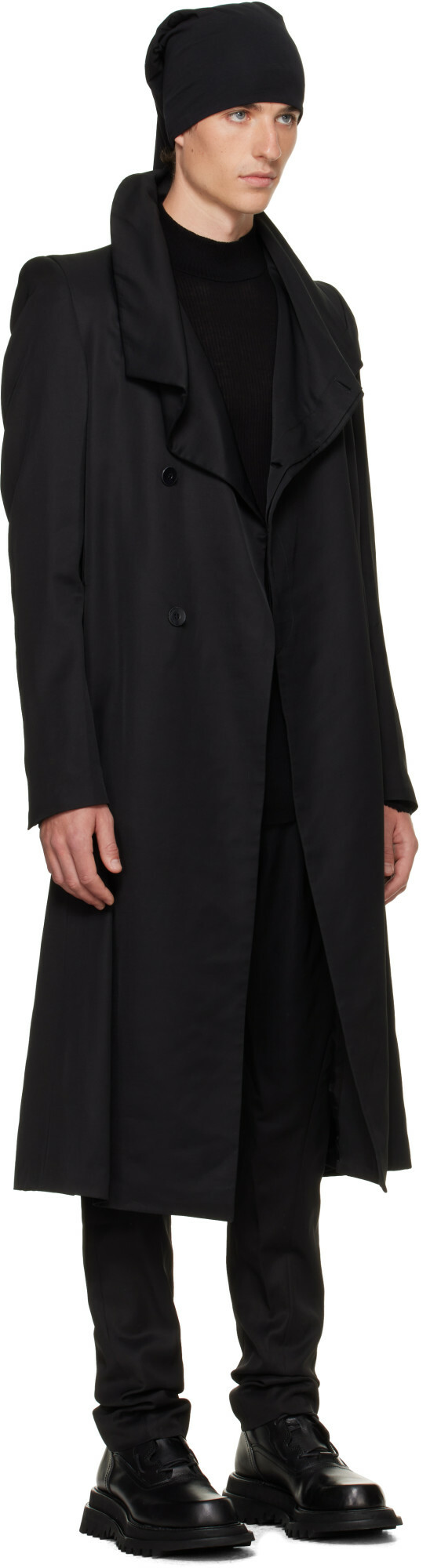 Julius Black Covered Neck Coat