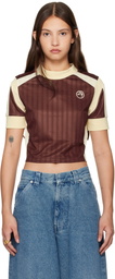 AMBUSH Brown Striped Jersey Rib T-shirt