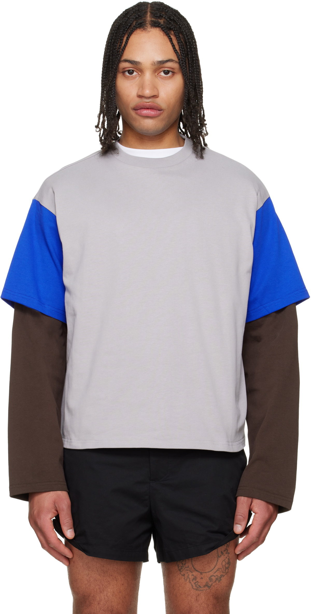LII Gray Contrast Sleeve T-shirt