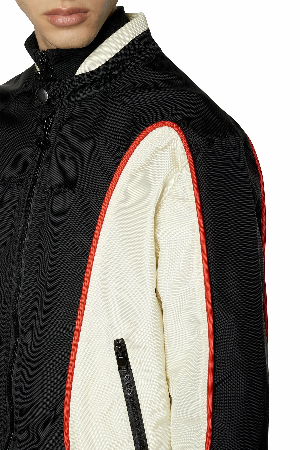 Diesel Biker jacket in colour-block nylon - Jackets Mens in