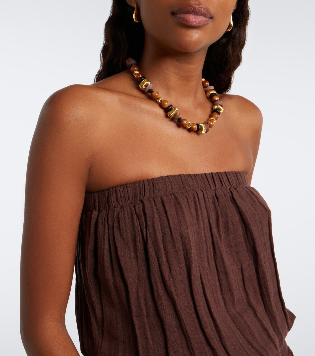 Melissa Odabash Naomie strapless cotton jumpsuit