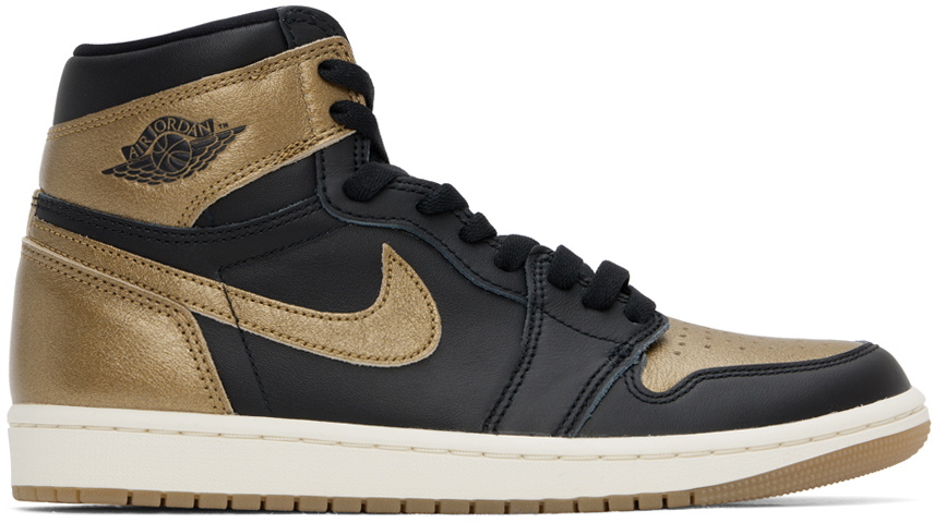 jordans 1 gold and black