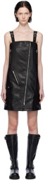 Juun.J Black Utility Rider Faux-Leather Minidress