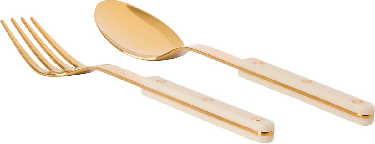Sabre Gold & Off-White Bistrot Serving Set