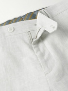 Etro - Straight-Leg Linen Bermuda Shorts - Gray