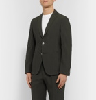 Hugo Boss - Slim-Fit Wool-Blend Seersucker Suit Jacket - Green