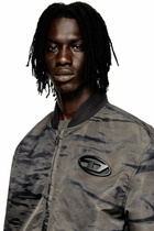 Diesel Padded bomber jacket in printed satin - Jackets Mens in To Be Defined
