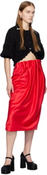 Simone Rocha Red Pleated Midi Skirt