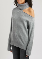 Paige Raundi Cut-out Wool-blend Jumper Grey