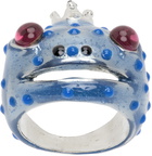 Collina Strada Blue Dots Frog Prince Ring