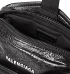 Balenciaga - Arena Logo-Print Creased-Leather Messenger Bag - Black