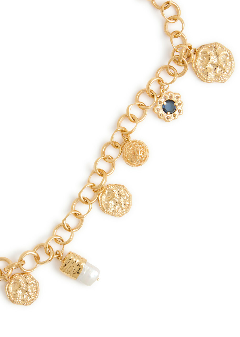 Joanna Laura Constantine Wave 18kt Gold-plated Charm Necklace - One Size