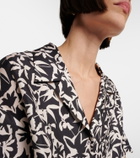 Asceno Lincoln printed cropped silk twill shirt