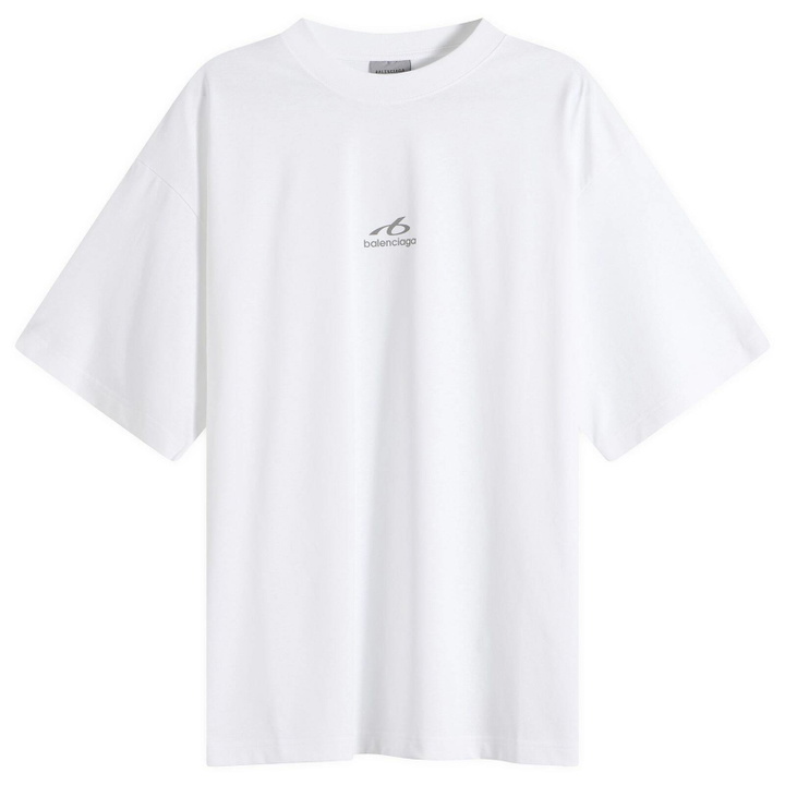 Photo: Balenciaga Men's Logo T-Shirt in White