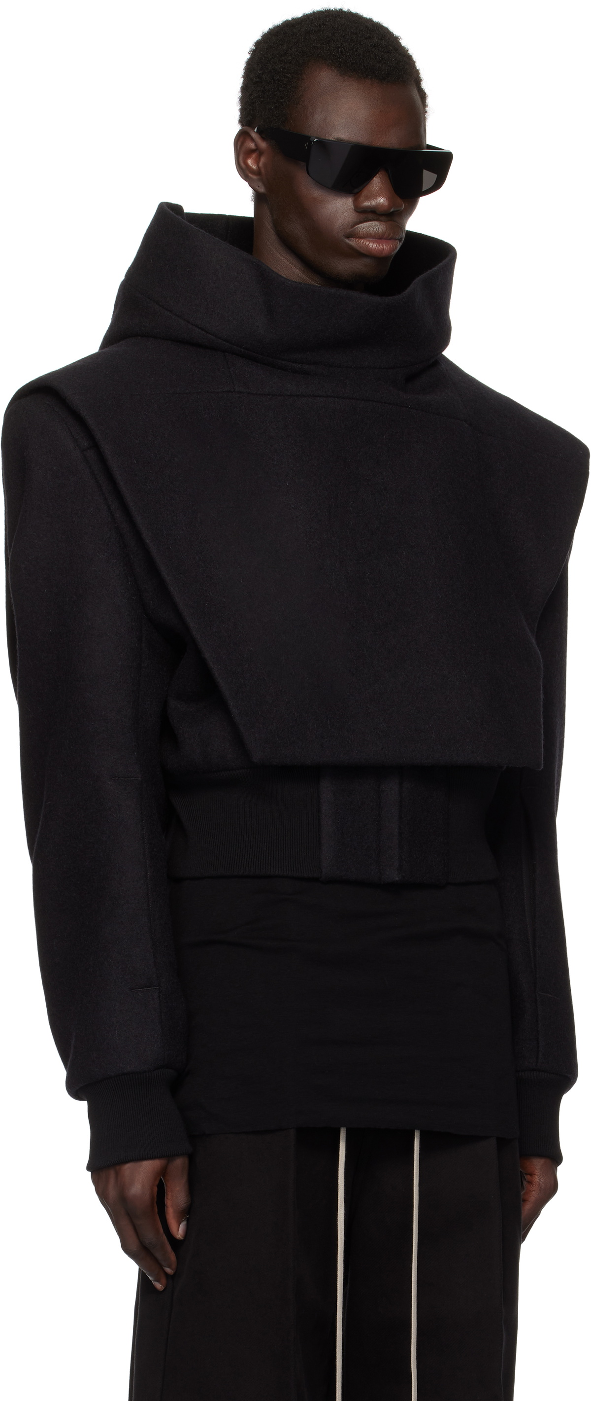 Rick Owens Black Porterville Tatlin Flight Bomber Jacket Rick Owens