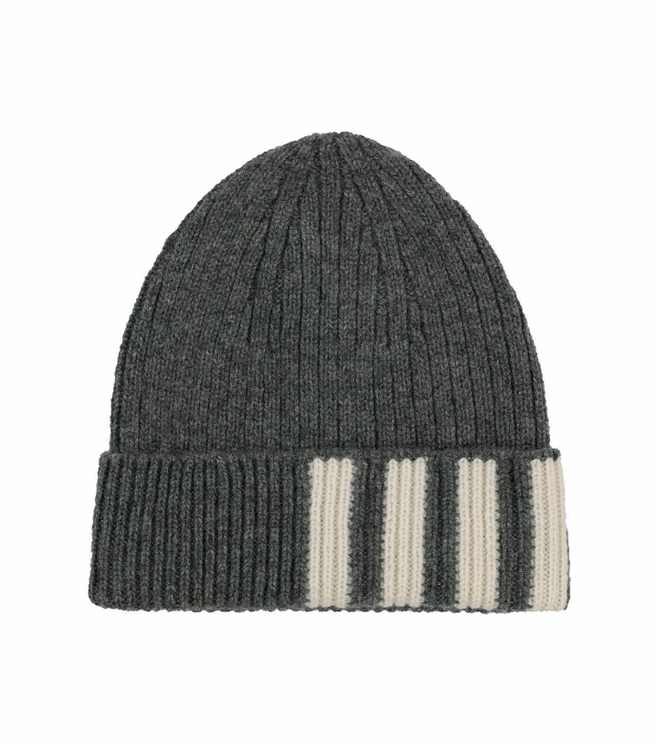 Photo: Thom Browne - Ribbed striped cashmere hat