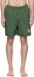 Stüssy Green Big Basic Swim Shorts