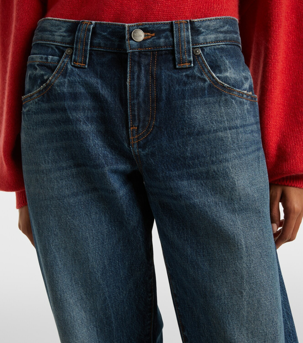 Khaite Karo mid-rise barrel-leg jeans