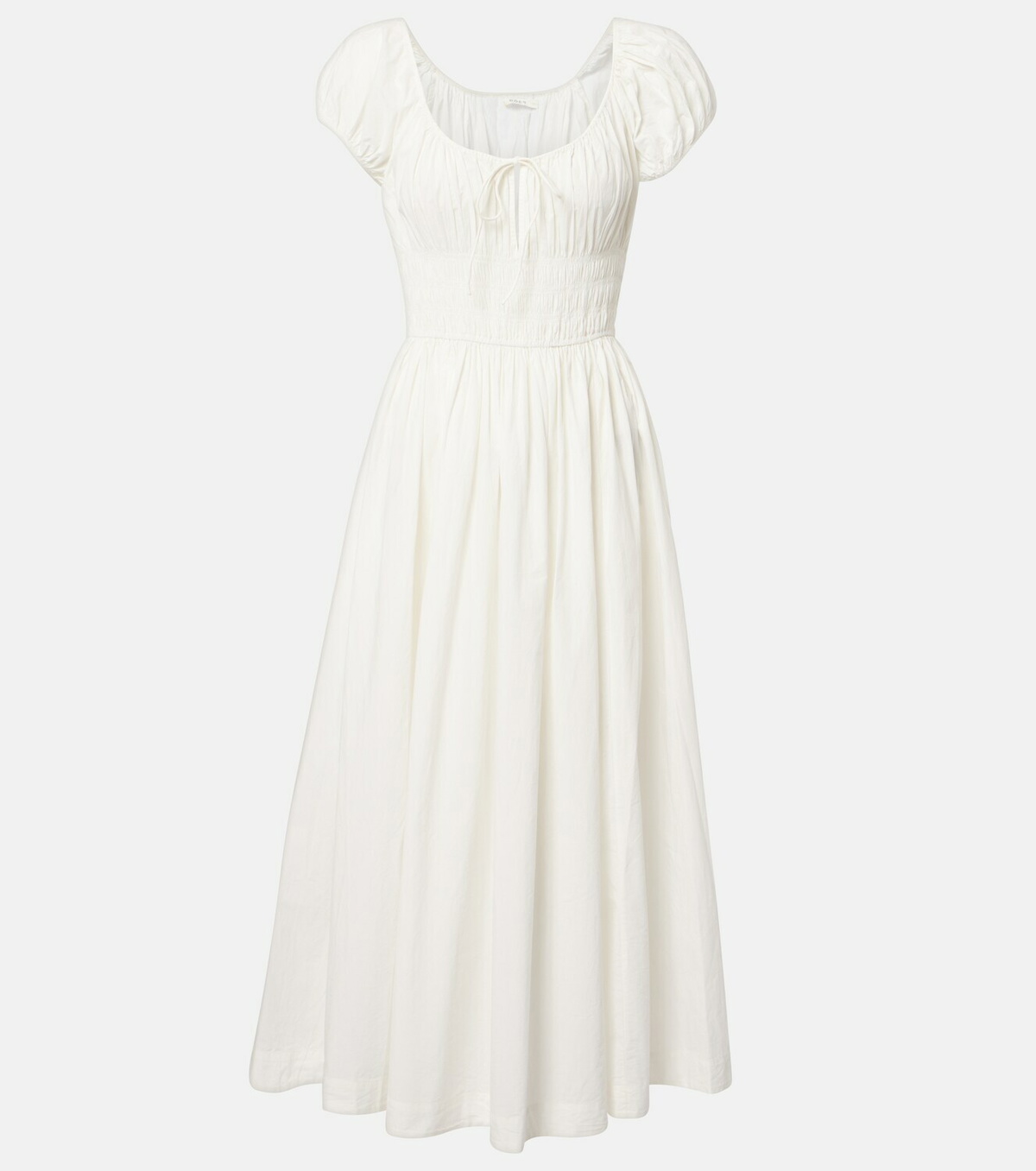 Dôen Quinn smocked cotton poplin midi dress