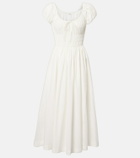 Dôen Quinn smocked cotton poplin midi dress
