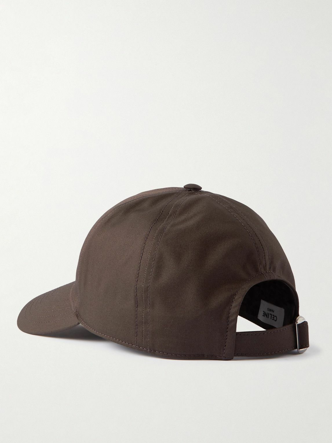 CELINE - Logo-Embroidered Cotton-Gabardine Baseball Cap - Brown