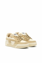 Diesel D-Ollie-Distressed sneakers in leather and suede - Sneakers Womens in Beige