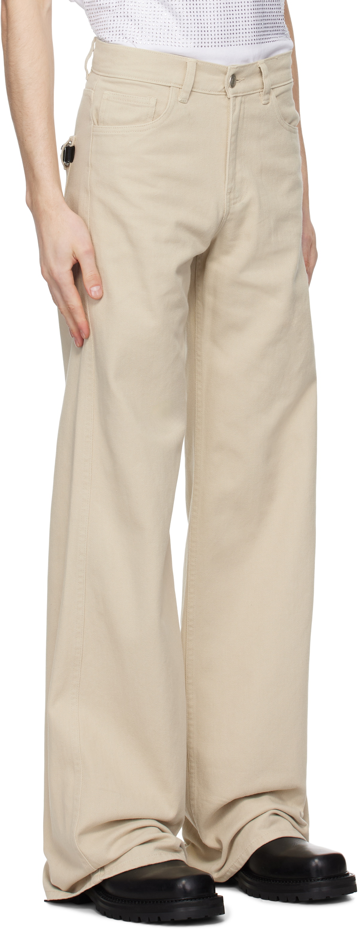 Coperni Beige Wide Leg Jeans