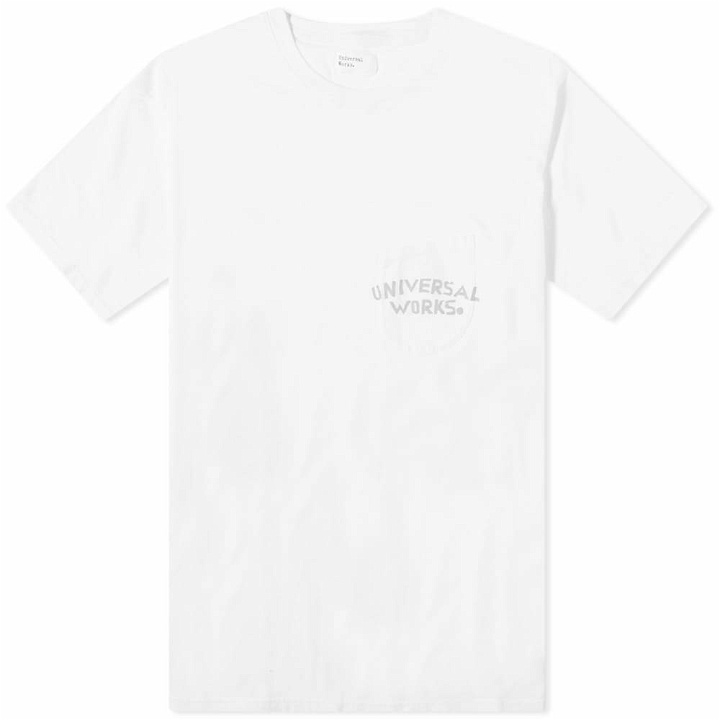 Photo: Universal Works Men's Print Pocket T-Shirt in Ecru