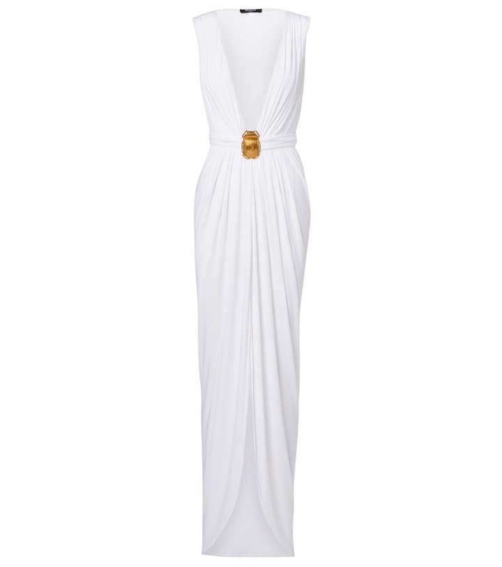 Photo: Balmain Embellished jersey maxi dress