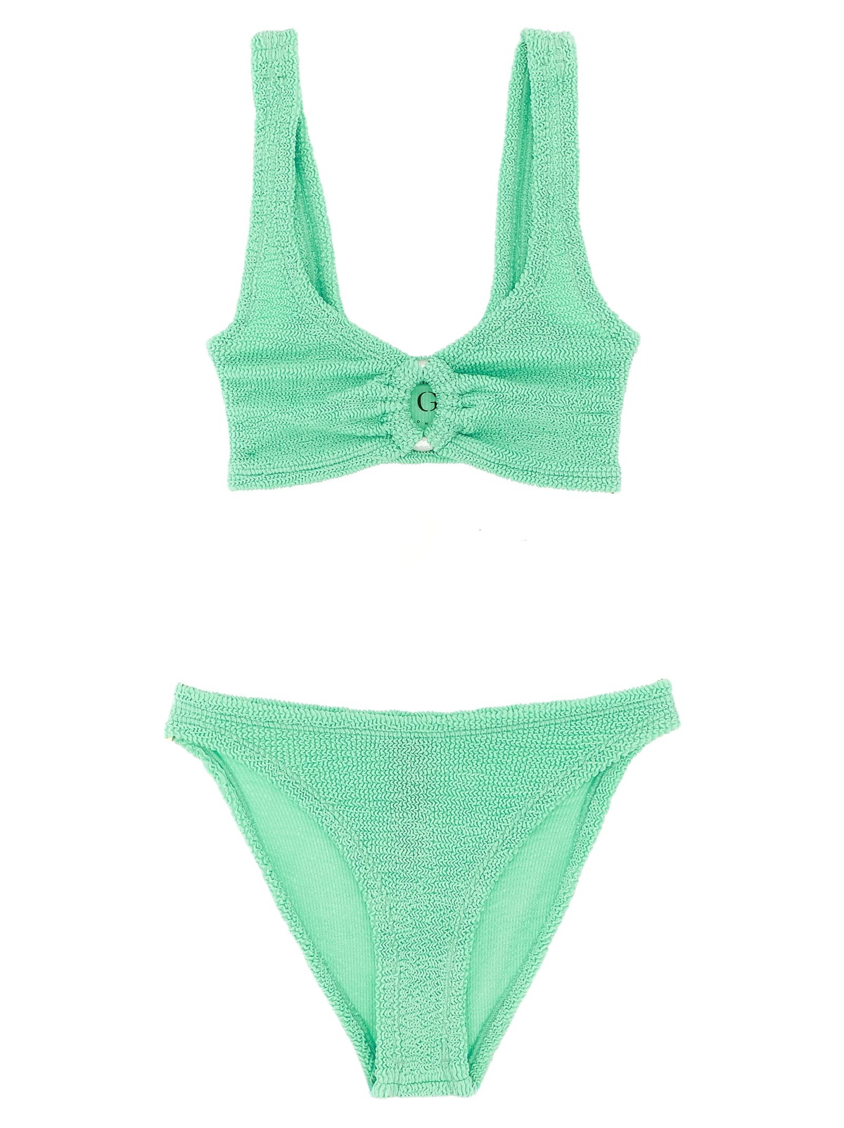 Hunza G Green Square Neck Swimsuit Hunza G