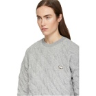 Maison Kitsune Grey Quilted Sweatshirt