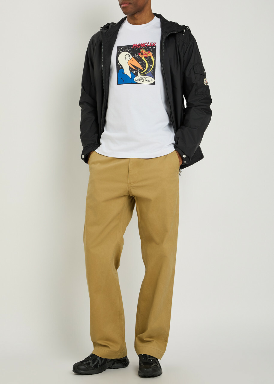 Moncler Printed Cotton T-shirt White