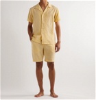 Hamilton and Hare - Camp-Collar Striped Lyocell-Jacquard Pyjama Shirt - Yellow