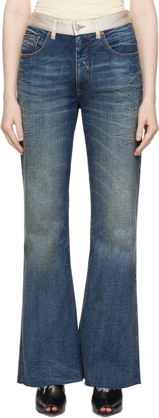 Photo: MM6 Maison Margiela Blue Bootcut Jeans