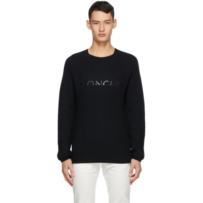 Photo: Moncler Black Wool Logo Sweater