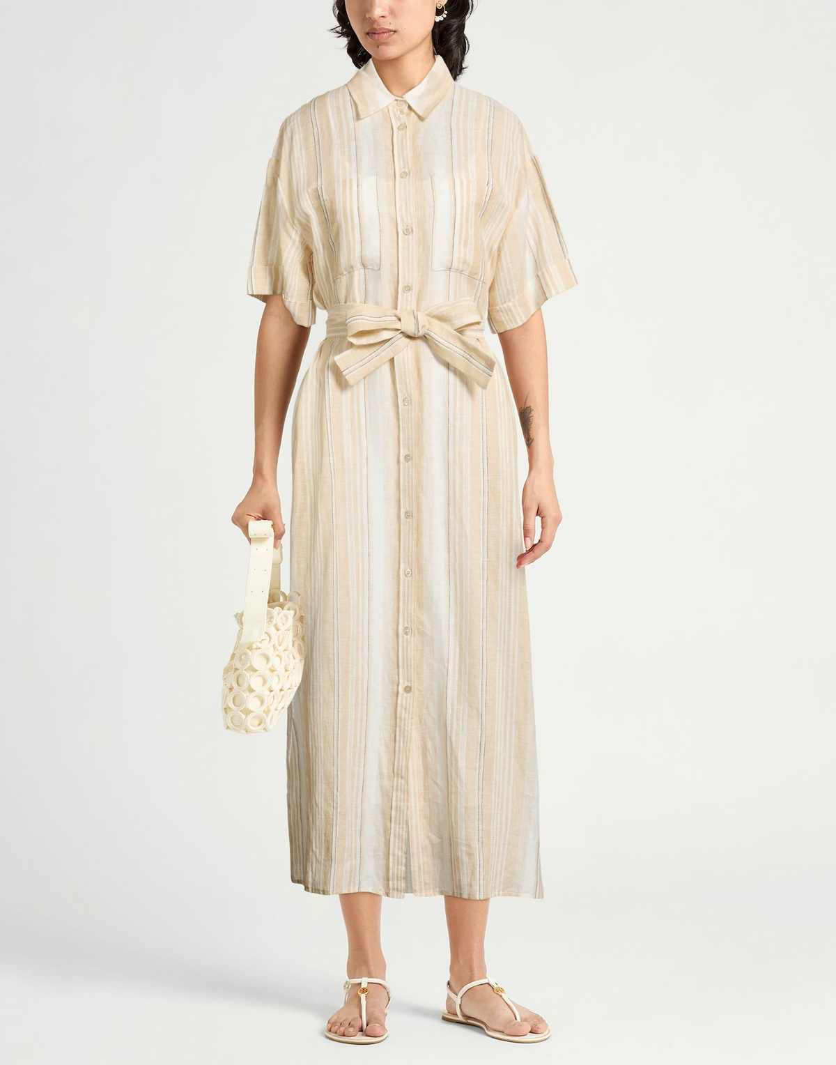 Peserico Womens Midi dress in Beige