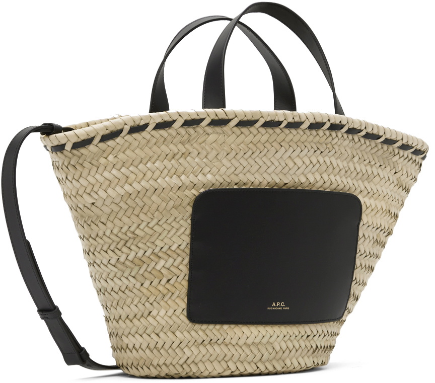 A.P.C. Beige & Black Zoe Basket Tote