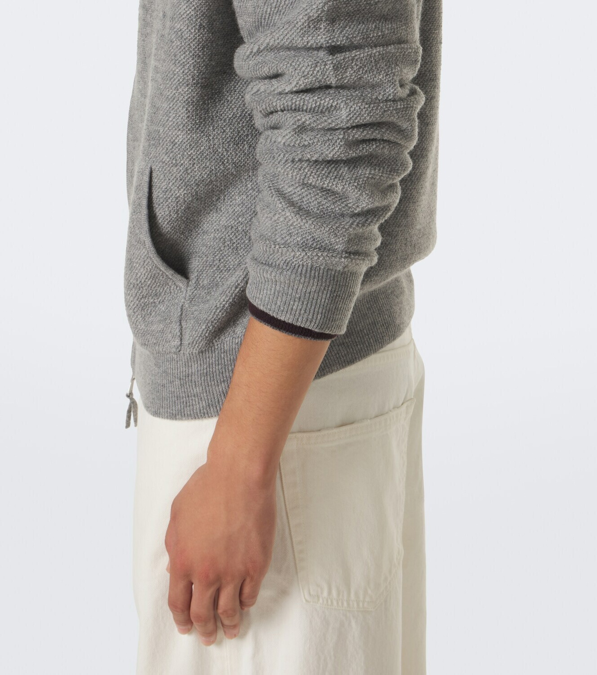 Allude Wool and cashmere zip-up sweater