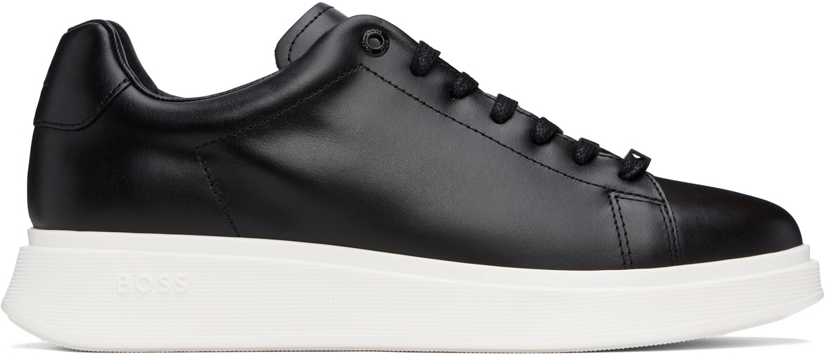 BOSS Black & White Leather Sneakers BOSS