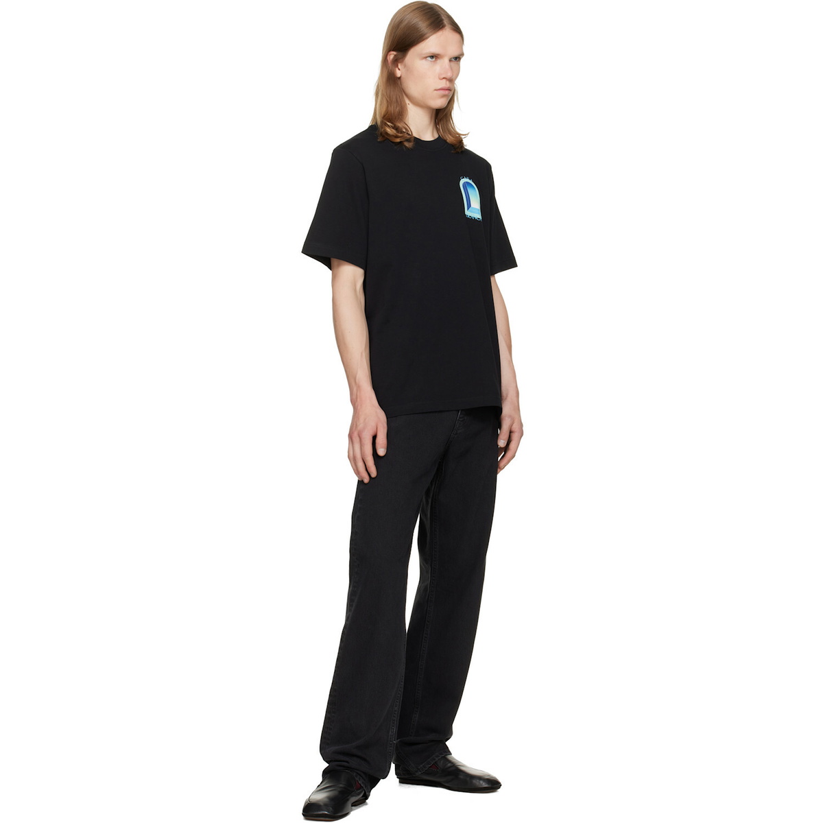 Casablanca Black 'L'Arche' Short Sleeve T‑shirt
