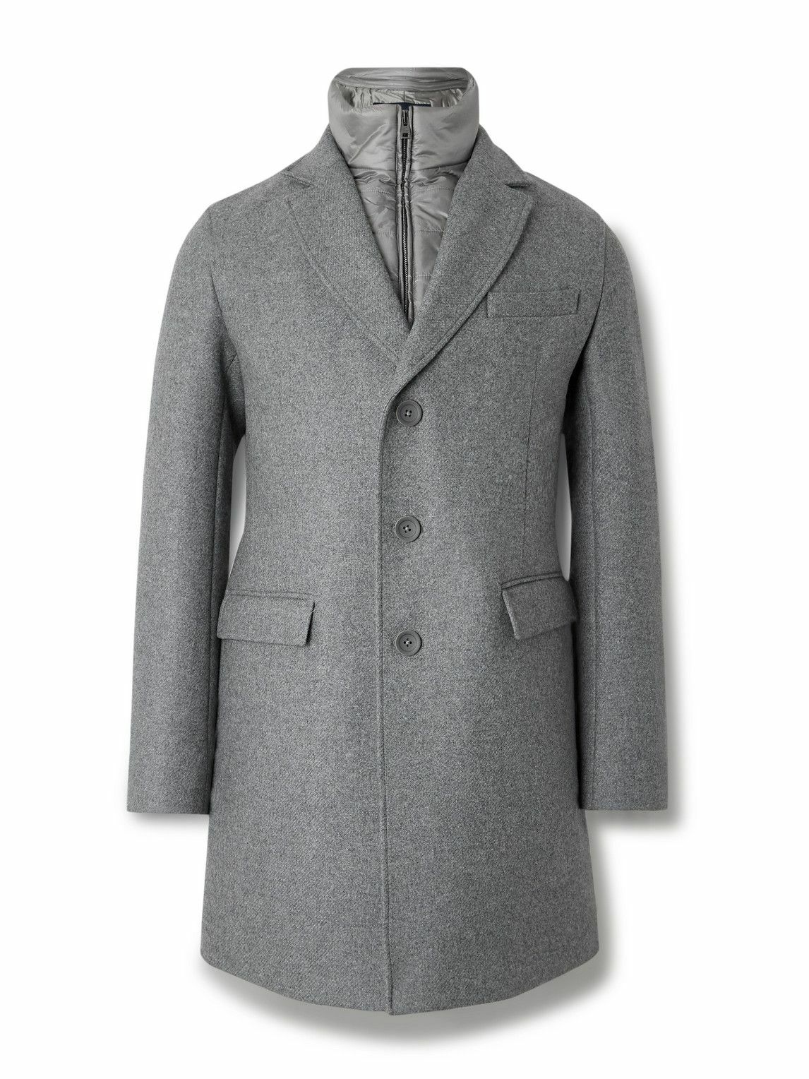 Herno - Convertible Padded Wool-Blend and Quilted Shell Coat - Gray