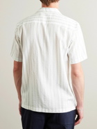 Mr P. - Michael Convertible-Collar Striped TENCEL™ Lyocell Shirt - White