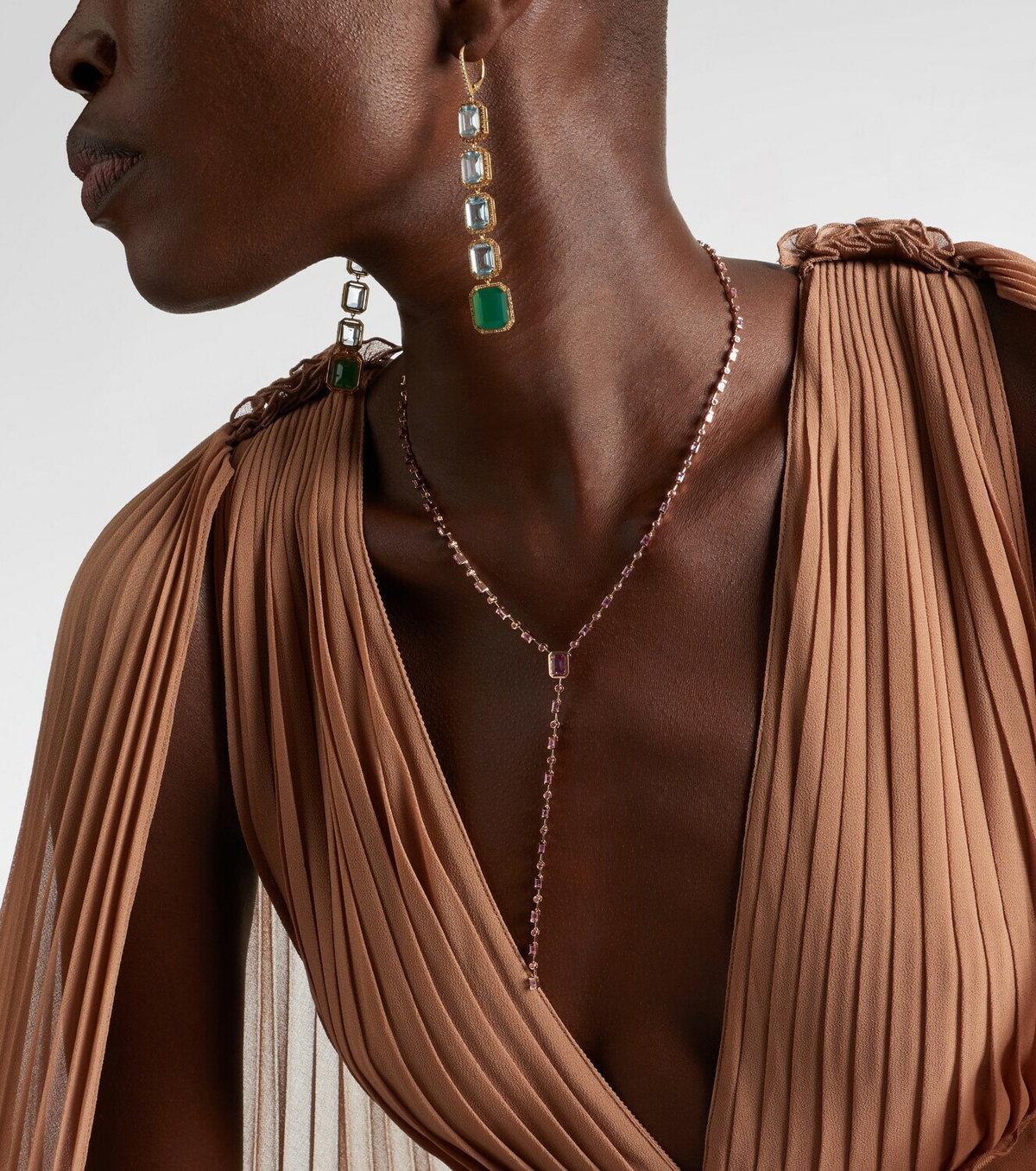 Shay Jewelry Y 18kt rose gold necklace with sapphires