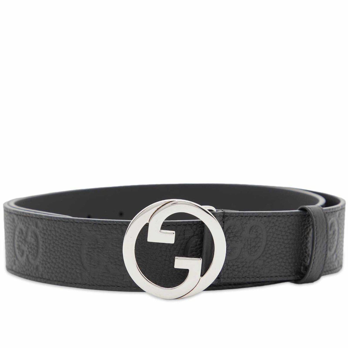 Buy Stylish GG Automatic Buckle Leather Belt For Men- Black-Grey