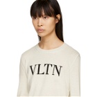 Valentino White Wool and Cashmere VLTN Sweater