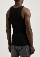 Versace Logo-embroidered Stretch-cotton Vest Black