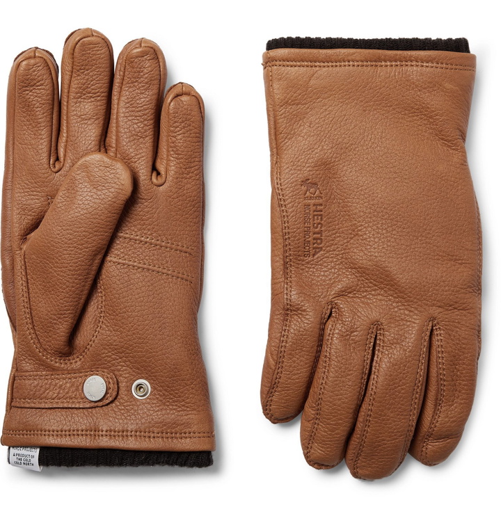 Photo: Norse Projects - Hestra Full-Grain Leather and Wool-Blend Gloves - Brown